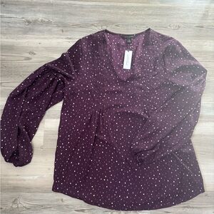 Purple blouse with white polka dots #polkadots Banana Republic size medium